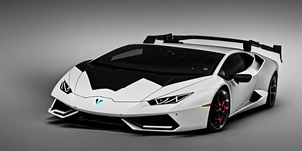 Prompt: a helicopter in a shape of lamborghini huracan car design, vehicle design, high detail, still shot