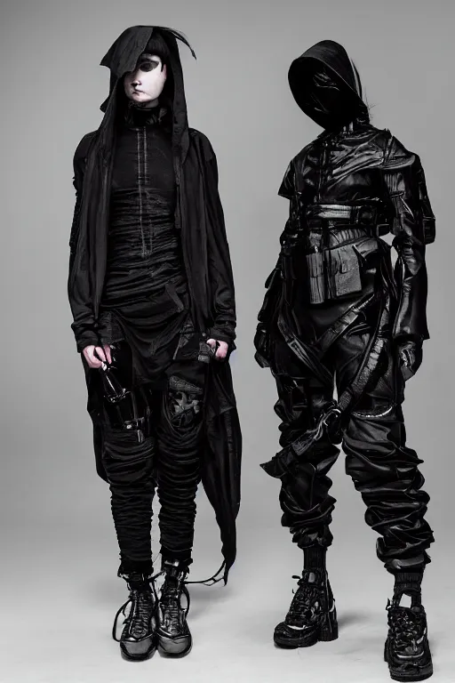 goth techwear look and clothes, we can see them from | Stable Diffusion |  OpenArt