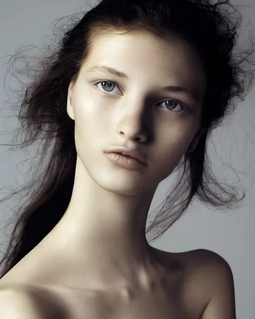 Image similar to photo portrait of beautiful 2 0 - year - old woman by mario testino,'models. com ', elegant, luxury, clean, smooth, sharp focus