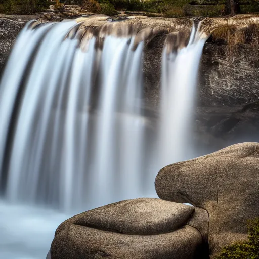 Prompt: an award - winning professional photograph of a waterfall in yosemite national park, 4 k, 8 k, uhd