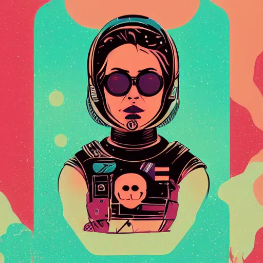 Image similar to portrait skull girl astronaut by petros afshar, tom whalen, laurie greasley, war face by greg rutkowski