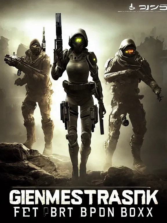 Image similar to generic grimdark first person shooter video game box art