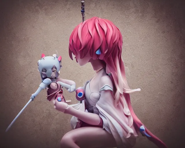 Image similar to JamesJean & Loish isolated magical girl vinyl figure, figure photography, smooth sharp focus, romantic undertones, anime stylized, high detail, ethereal lighting - H 640