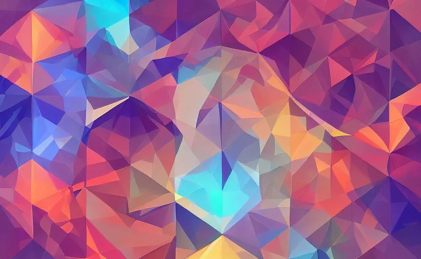 Image similar to a painting of a sierpinski icosahedron trending on artstation in the style of greg rutkowski, 3 d, fractal, 4 d, endless, rainbow, geometric tesseract, symmetry, wallpaper