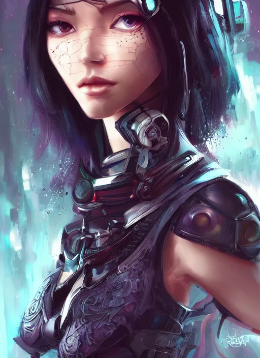 Image similar to teen elf, cyberpunk rigger, black hair, gorgeous, amazing, elegant, intricate, highly detailed, digital painting, artstation, concept art, sharp focus, illustration, art by ross tran