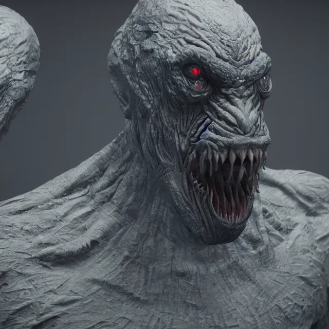 Prompt: ultra realistic monster designed by balenciaga, dark cinematic, volumetric, realistic, 3 d render, cinematic lighting, ray tracing, cinematic, unreal engine 5, unreal engine render, octane render, hd, photorealism, hyper realistic, photo, 8 k