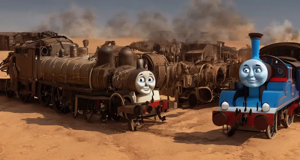 Image similar to Thomas the Tank Engine in MAD MAX: FURY ROAD