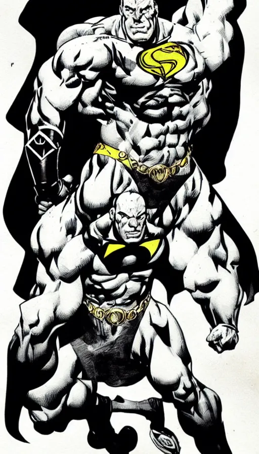 Prompt: ink illustration detailed portrait of DC black adam, heavy ink, artwork by mike mignola
