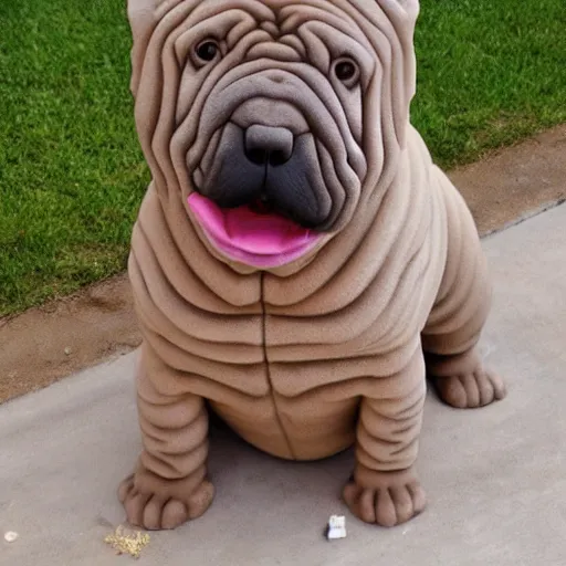 Prompt: sharpay evans high school musical shar pei dog fusion