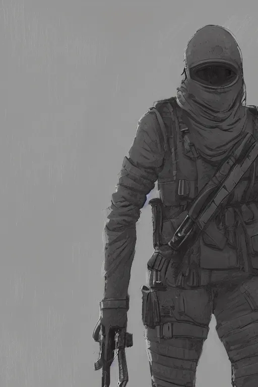 Prompt: medieval british sas female masked operative with the standard black uniform, artstation, trending on artstation, establishing shot, by simon stalenhag