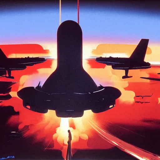 Prompt: nuclear war, syd mead
