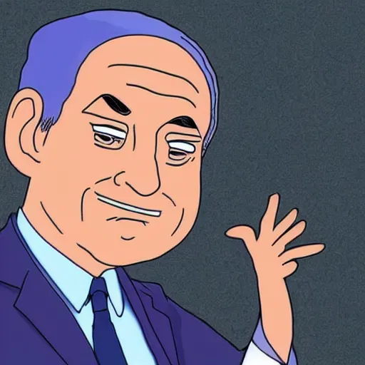 Image similar to benjamin netanyahu by studio ghibli