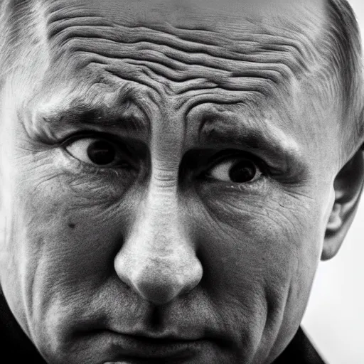 Image similar to Putin crying, (EOS 5DS R, ISO100, f/8, 1/125, 84mm, postprocessed, crisp face, facial features)