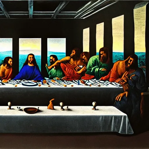 Image similar to the last supper by salvador dali