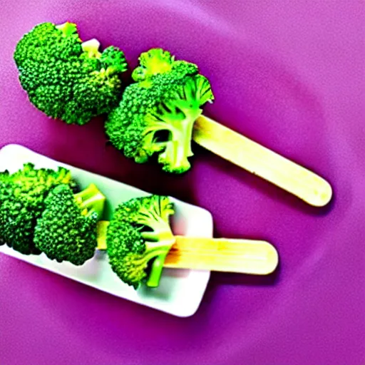 Image similar to popsicle made out of broccoli