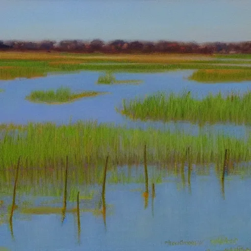 Image similar to marshes near charleston, impressionism