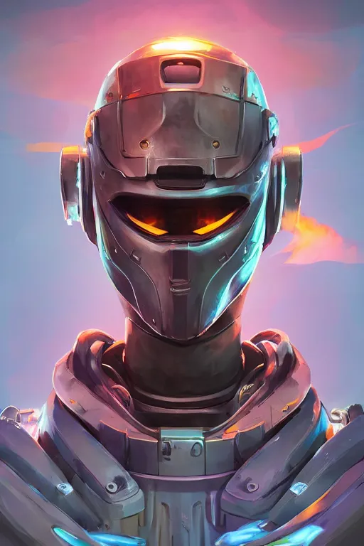 Image similar to epic mask helmet robot ninja portrait stylized as fornite style game design fanart by concept artist gervasio canda, behance hd by jesper ejsing, by rhads, makoto shinkai and lois van baarle, ilya kuvshinov, rossdraws global illumination radiating a glowing aura global illumination ray tracing hdr render in unreal engine 5