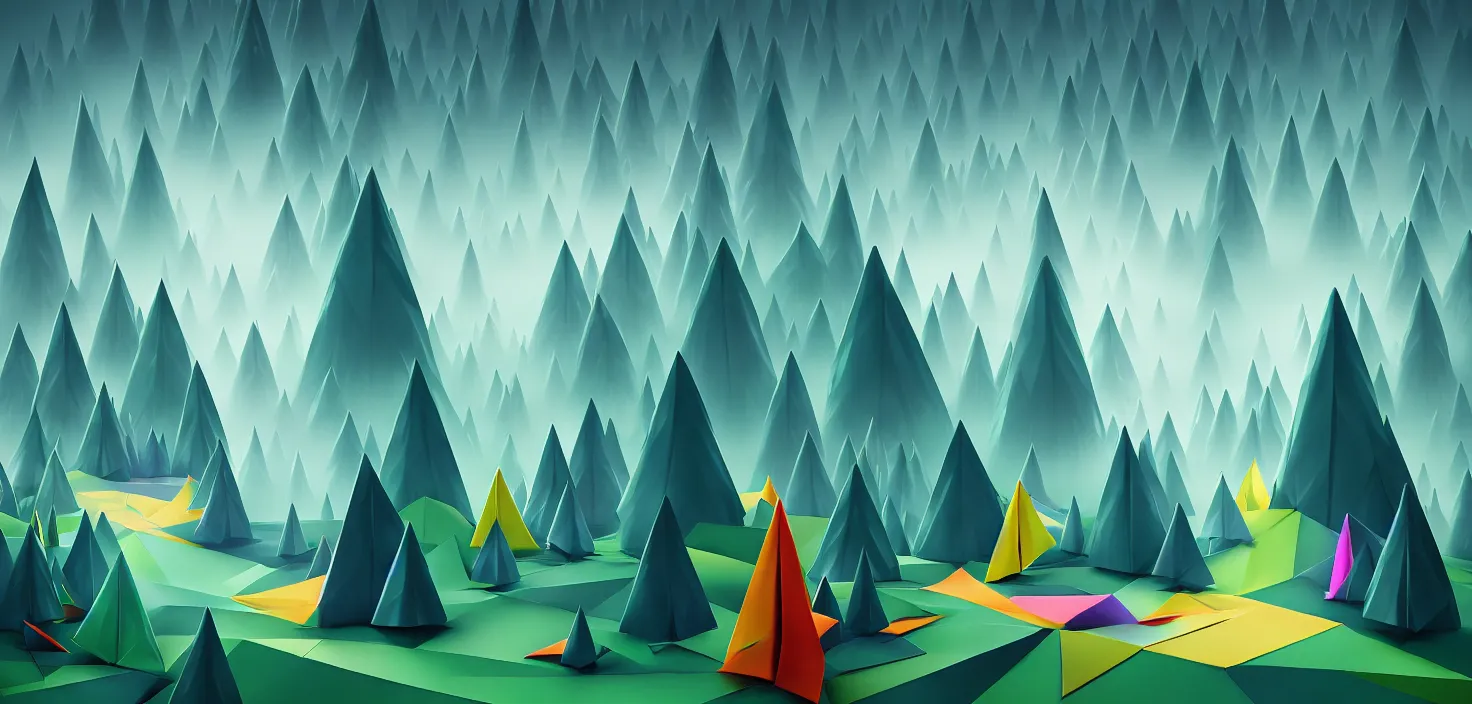 Image similar to origami forest by pawel nolbert