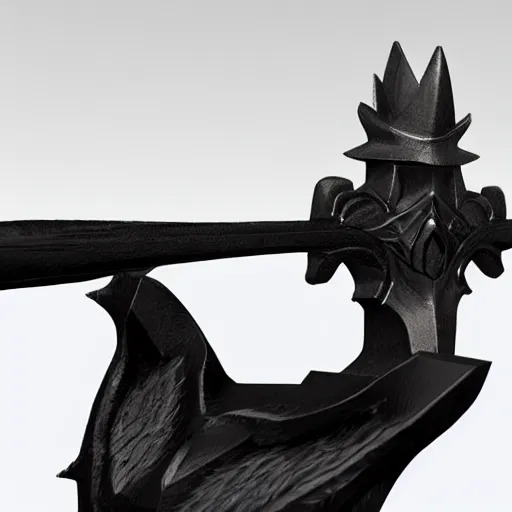 Image similar to a black sword skull crest, sharp tip, ornament, weapon, a 3 d render by dom qwek, studio lighting, front side view sheet, trending on polycount, artstation, hard surface modeling, rendered in maya, 3 ds max, blender, artstation hd, vray