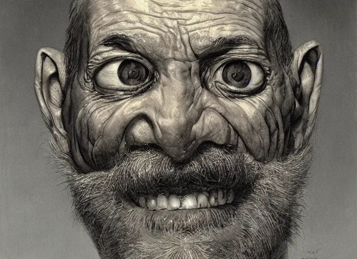 Image similar to a highly detailed grotesque portrait of a dentist, james gurney, james jean