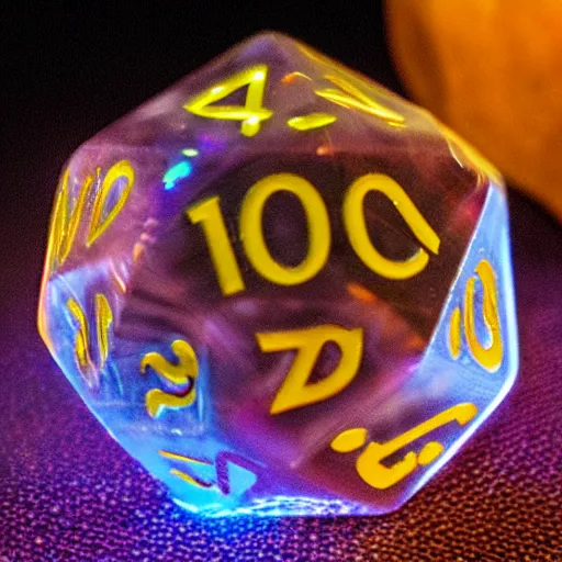 Image similar to d 2 0 with glowing runes, realistic photography, high detailed
