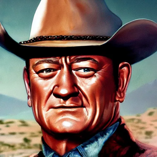 Prompt: john wayne 4 k realistic art