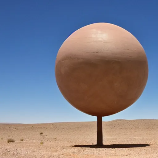 Prompt: a huge sphere in desert