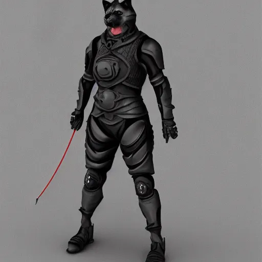 Image similar to black armor, anthropomorphic shiba inu, shiba inu face, stuning 3 d render, masterpiece, glowing aura, by tsutomu nihei, realistic face