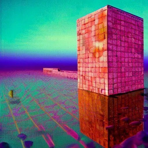 Image similar to synthwave luminus fractal pond grid budgie monolith pot corolla , by Felix Vallotton and Bruce Pennington and David Hocknet , An American propaganda , National Geographic photo , Art on Instagram