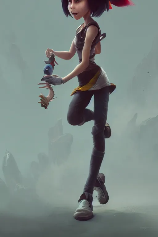 Prompt: a cartoony young woman, in the style of Rayman origins, michael ancel, Ruan Jia and Mandy Jurgens and Greg Rutkowski, trending on Artstation, award winning, unreal engine, octane render W 1024