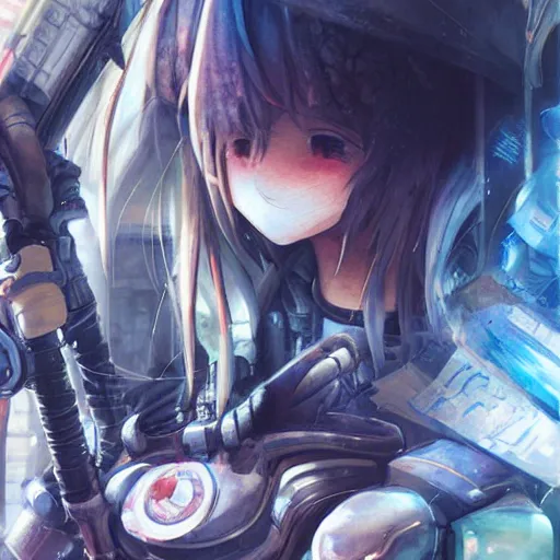 Image similar to dynamic composition, motion, ultra-detailed, incredibly detailed, a lot of details, amazing fine details and brush strokes, colorful and grayish palette, smooth, HD semirealistic anime CG concept art digital painting, watercolor oil painting of Clean and detailed post-cyberpunk sci-fi close-up schoolgirl in asian city in style of cytus and deemo, blue flame, relaxing, calm and mysterious vibes,, by a Chinese artist at ArtStation, by Huang Guangjian, Fenghua Zhong, Ruan Jia, Xin Jin and Wei Chang. Realistic artwork of a Chinese videogame, gradients, gentle an harmonic grayish colors. set in half-life 2, Matrix, GITS, Blade Runner, Neotokyo Source, Syndicate(2012), dynamic composition, beautiful with eerie vibes, very inspirational, very stylish, with gradients, surrealistic, dystopia, postapocalyptic vibes, depth of field, mist, rich cinematic atmosphere, perfect digital art, mystical journey in strange world