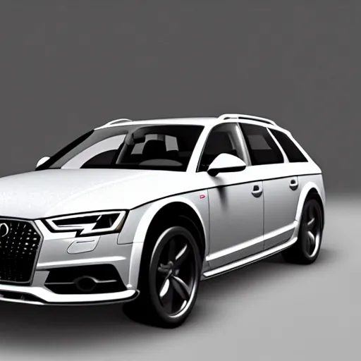 Prompt: audi a 4 quattro allroad ray - tracing render, unreal engine, 3 d, atmospheric light, godrays, award - winning, maya, blender