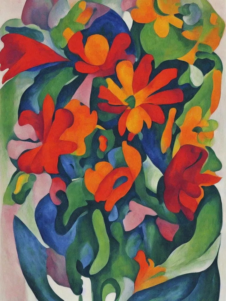 Image similar to an abstract painting of a flower by georgia o'keeffe,