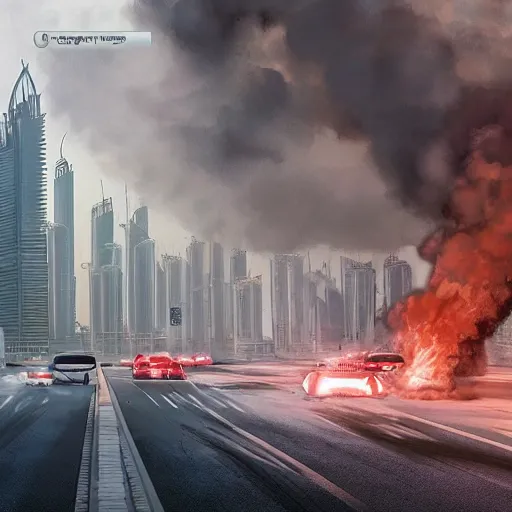 Prompt: burnout in dubai, Artstation