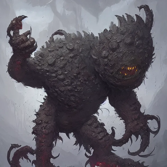 Image similar to monster design, a beholder monster from dungeons and dragons by greg rutkowski, trending on artstation