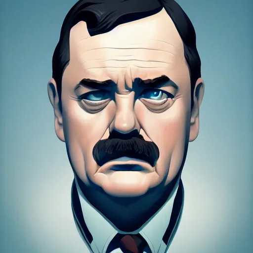 Image similar to face icon of mike patton mixed with hitler, stylized minimalist george lucas, loftis, cory behance hd by jesper ejsing, by rhads, makoto shinkai and lois van baarle, ilya kuvshinov, rossdraws global illumination