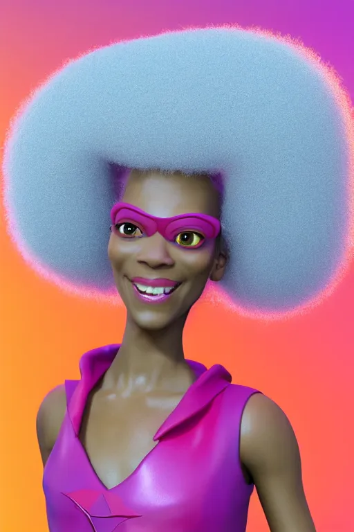 Image similar to a centered render of a groovy super cool afro disco female, by dreamworks, by pixar, by viktoria gavrilenko, by leticia gillett, perfect face, 3 d, 8 k