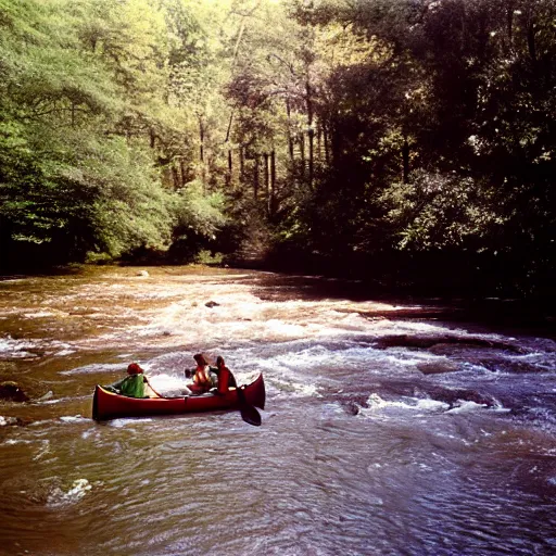 Image similar to cahaba river alabama, canoe in foreground, kodak ektachrome e 1 0 0,