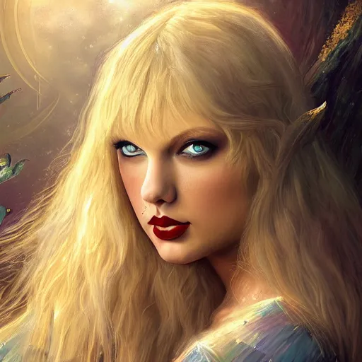 Prompt: the photo of taylor swift as a mystical queen, portrait, queen, epic fantasy art, artstation, deviantart, mystic atmosphere high definition, photo realistic, 4 k uhd,