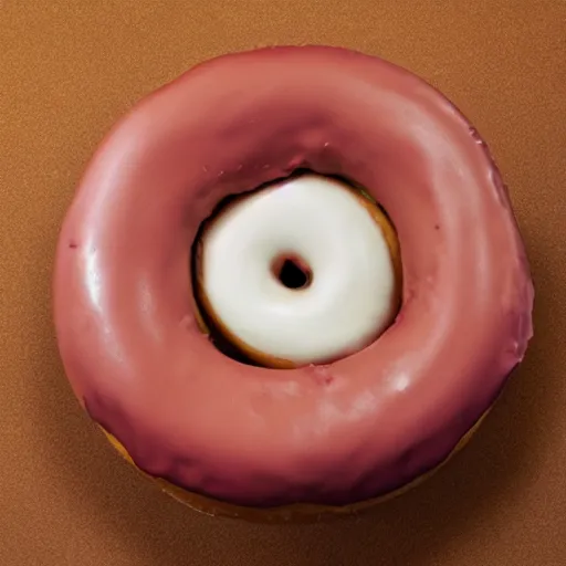 Prompt: photo of a screaming donut