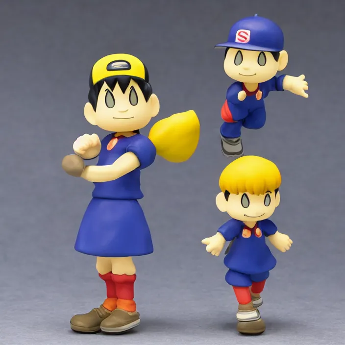 Image similar to Ness, a GOODSMILE figure of Ness from Earthbound, figurine, detailed product photo,