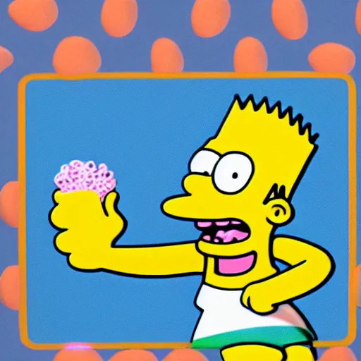 Prompt: Bart Simpson as a real boy eating Fruit Loops, 4K, UE5, 3D, high quality textures, award winning