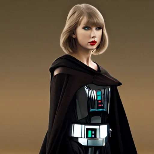 Prompt: Taylor Swift as a Sith lord, star wars, pose, full shot, dark, brooding