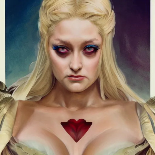 Image similar to Olivia Taylor Dudley as Shalltear Bloodfallen, professional modeling, looking down on the camera, detailed, centered, digital painting, artstation, concept art, donato giancola, Joseph Christian Leyendecker, WLOP, Boris Vallejo, Breathtaking, 8k resolution, extremely detailed, beautiful, establishing shot, artistic, hyperrealistic, beautiful face, octane render, cinematic lighting, dramatic lighting, masterpiece