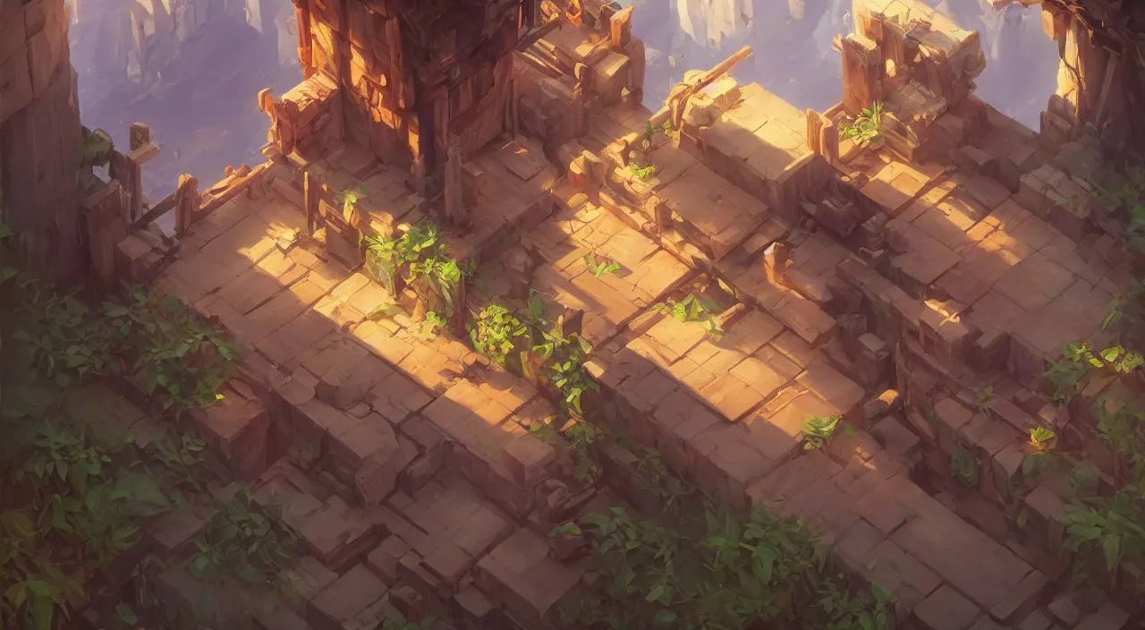 Image similar to open door wood wall fortress greeble block amazon jungle heartstone global illumination ray tracing hdr official fanart behance hd artstation by jesper ejsing, by rhads, makoto shinkai and lois van baarle, ilya kuvshinov, rossdraws