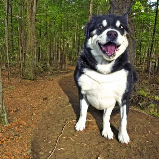 Image similar to fattest dog trail cam