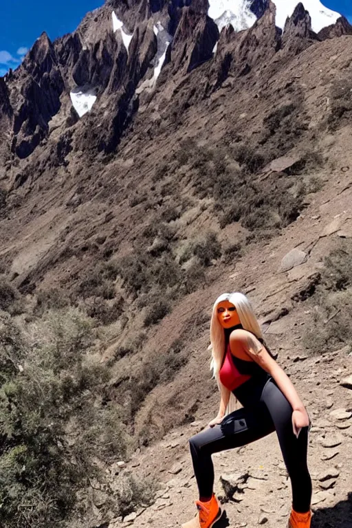 Image similar to kylie jenner mountain climbing