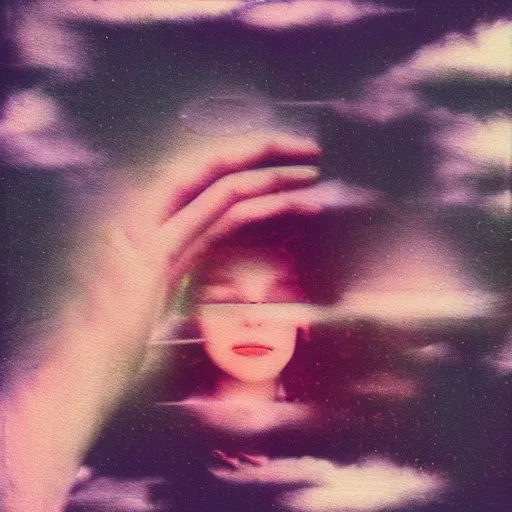 Prompt: polaroid of a cute dream, collage, reflection, double exposure, glitch, gradient