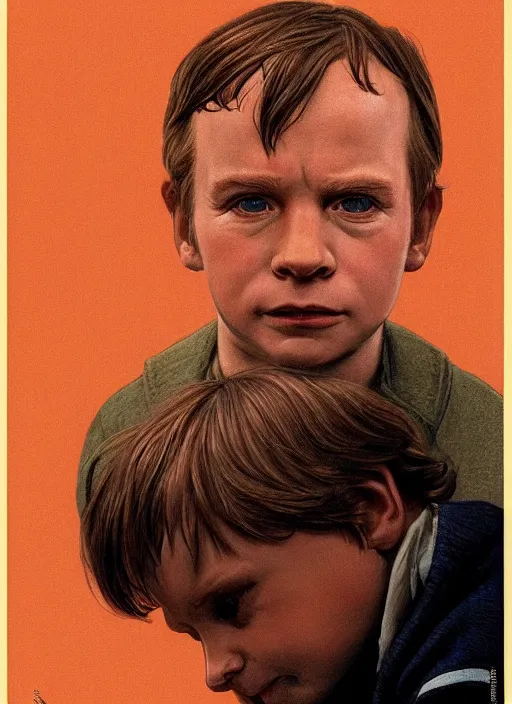 Image similar to portrait of Ewan Mcgregor as Danny Lloyd in The Shining (1980), highly detailed, centered, solid color background, digital painting, artstation, concept art, smooth, sharp focus, illustration, artgerm, donato giancola, Joseph Christian Leyendecker, Les Edwards, Ed Repka, WLOP, Artgerm