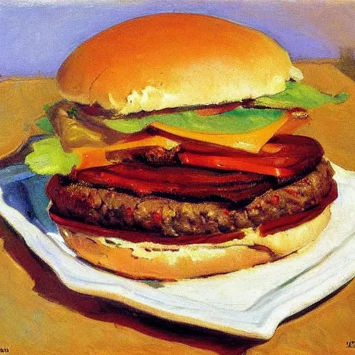 Image similar to a hamburger painted by sorolla